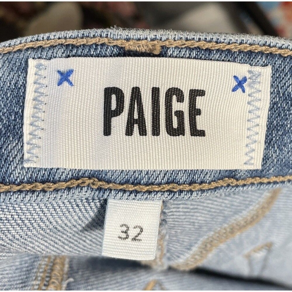 Paige Cindy Jeans Mel Destroyed Hem Ankle Straight Leg Womens Size 32, 28 Inseam - Picture 12 of 14